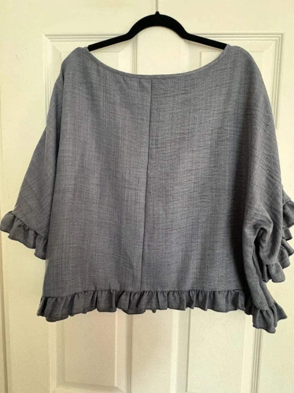 Shein Womans Ruffled Blouse Blue Size XXXL - Picture 2 of 3